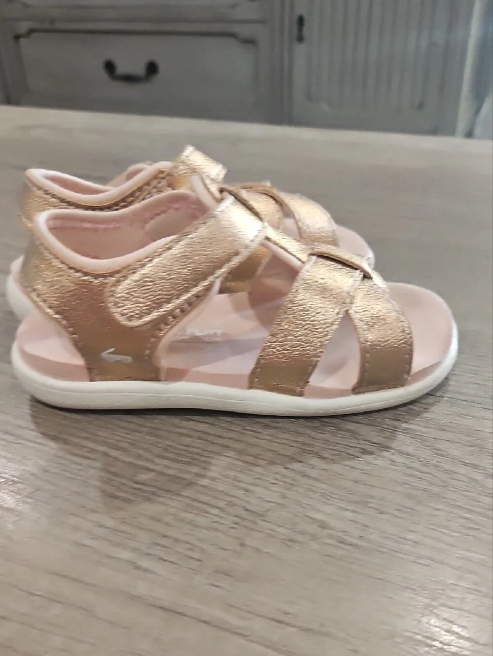 See Kai Run Metallic Rose Gold Strappy Kids Sandals size 6
